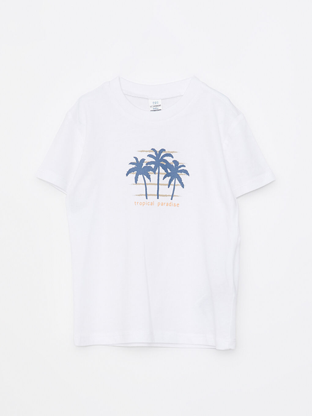 Crew Neck Short Sleeve Printed Baby Boys' T-Shirt