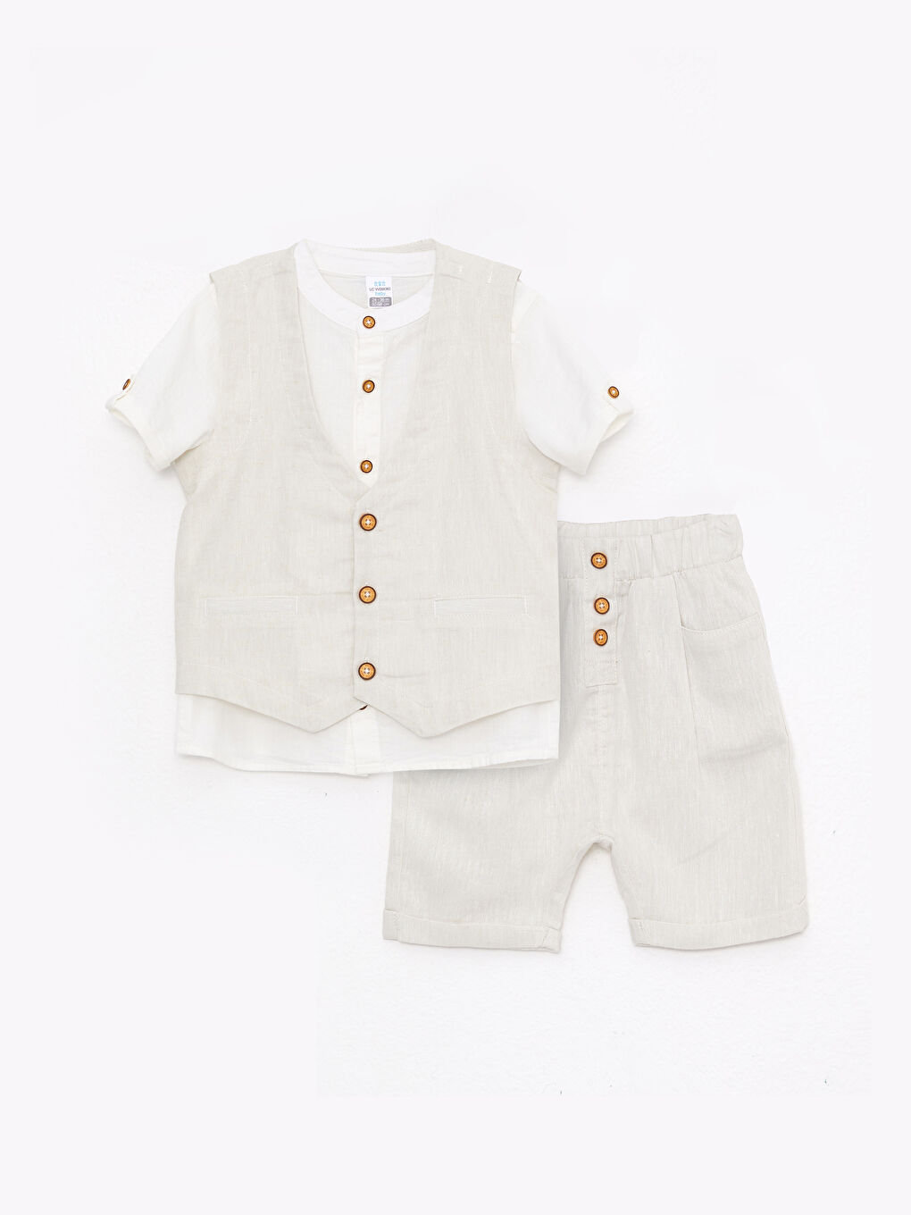 LCW baby Baby Jungen Hemd, Shorts und Weste 3-Teiliges Set -S2GA15Z1-FFB
