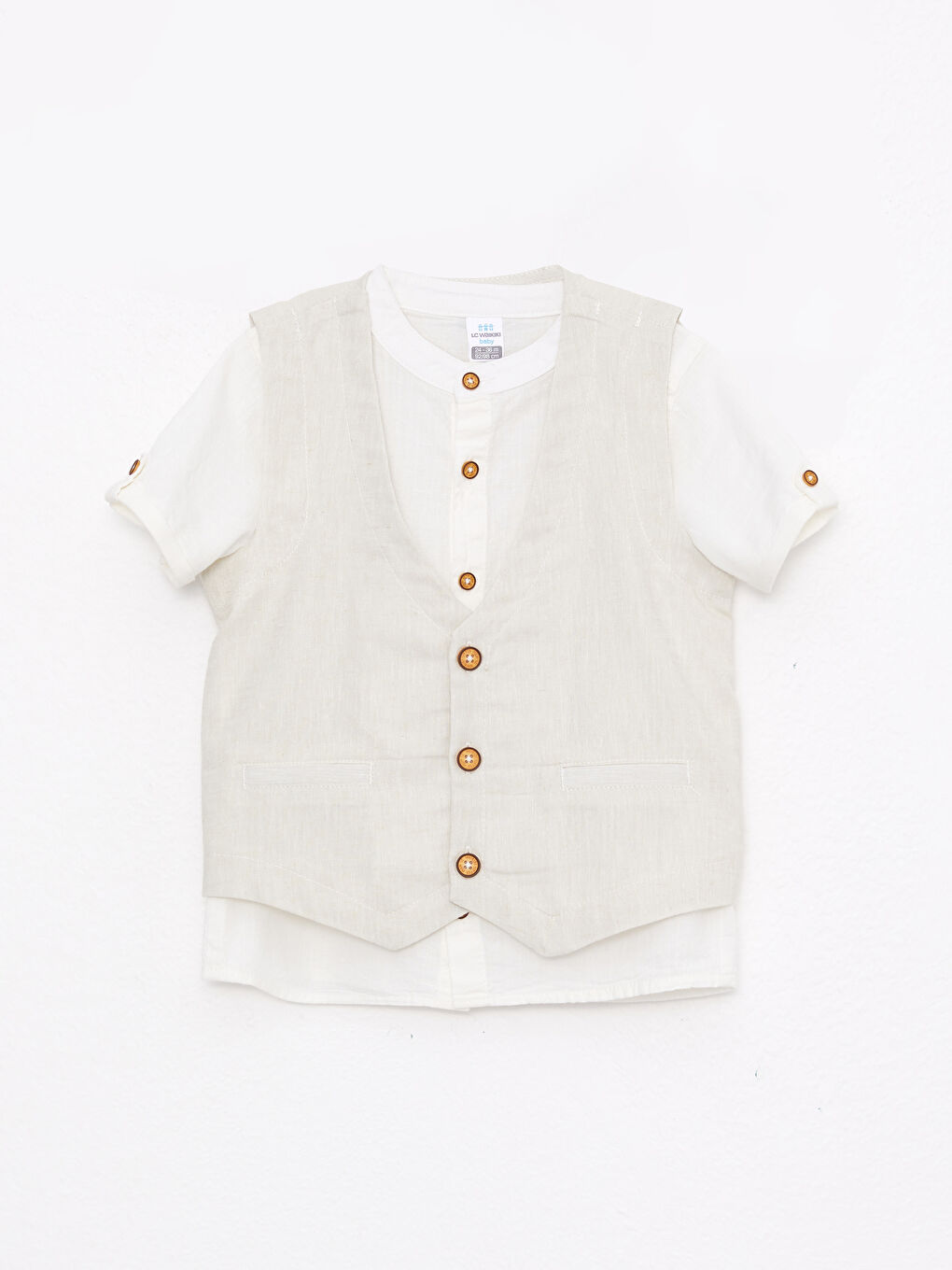 LCW baby Baby Jungen Hemd, Shorts und Weste 3-Teiliges Set -S2GA15Z1-FFB