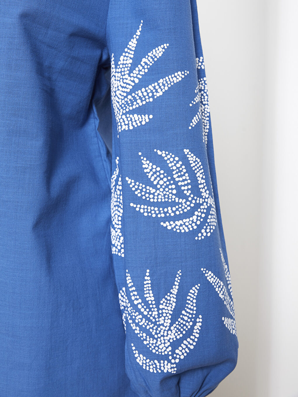 Crew Neck Printed Long Sleeve Cotton Women's Tunic-3