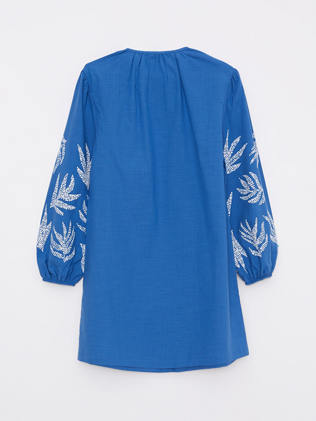 Crew Neck Printed Long Sleeve Cotton Women's Tunic-6