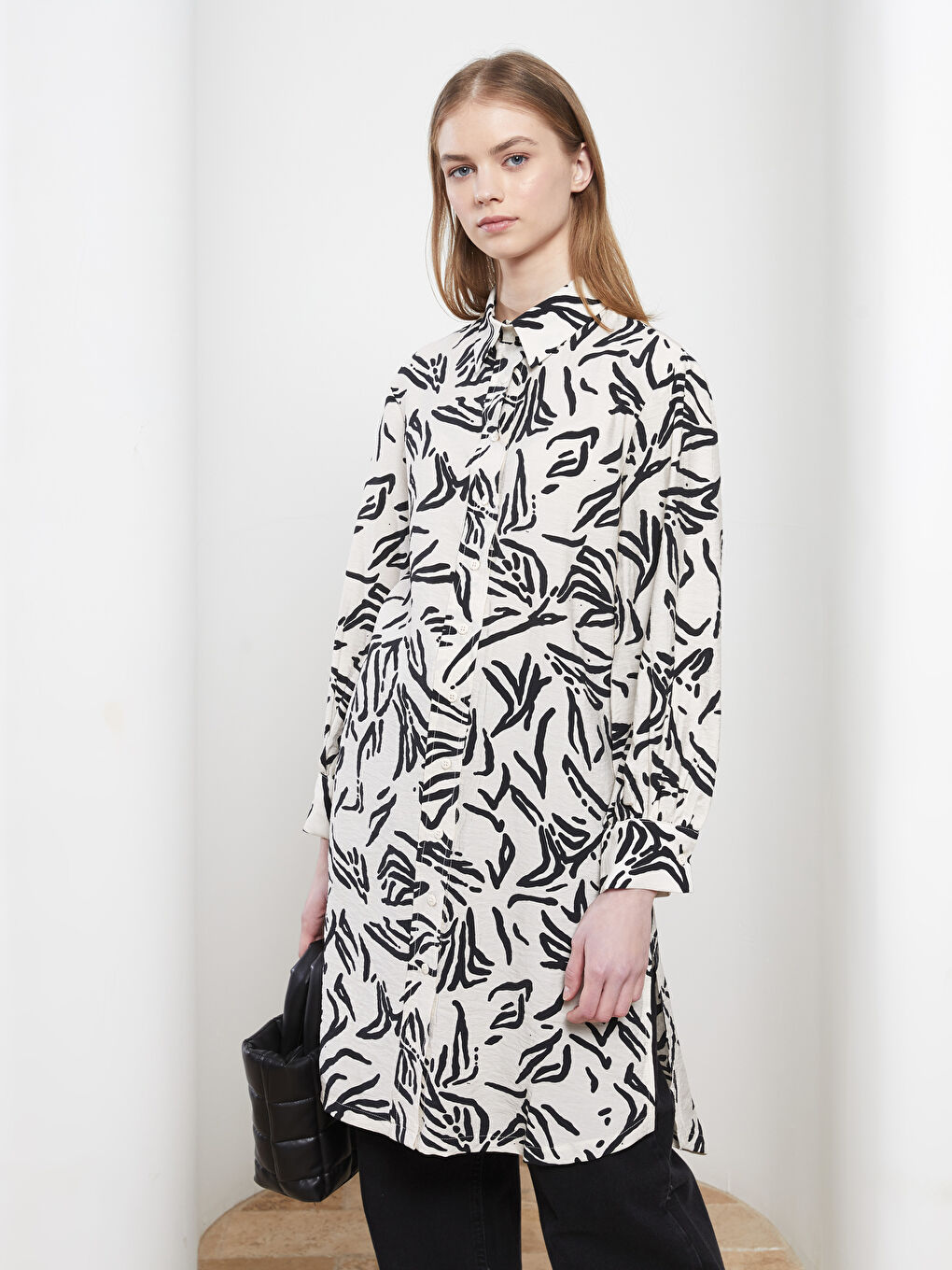 قميص تونيك منقوش للسيدات-2