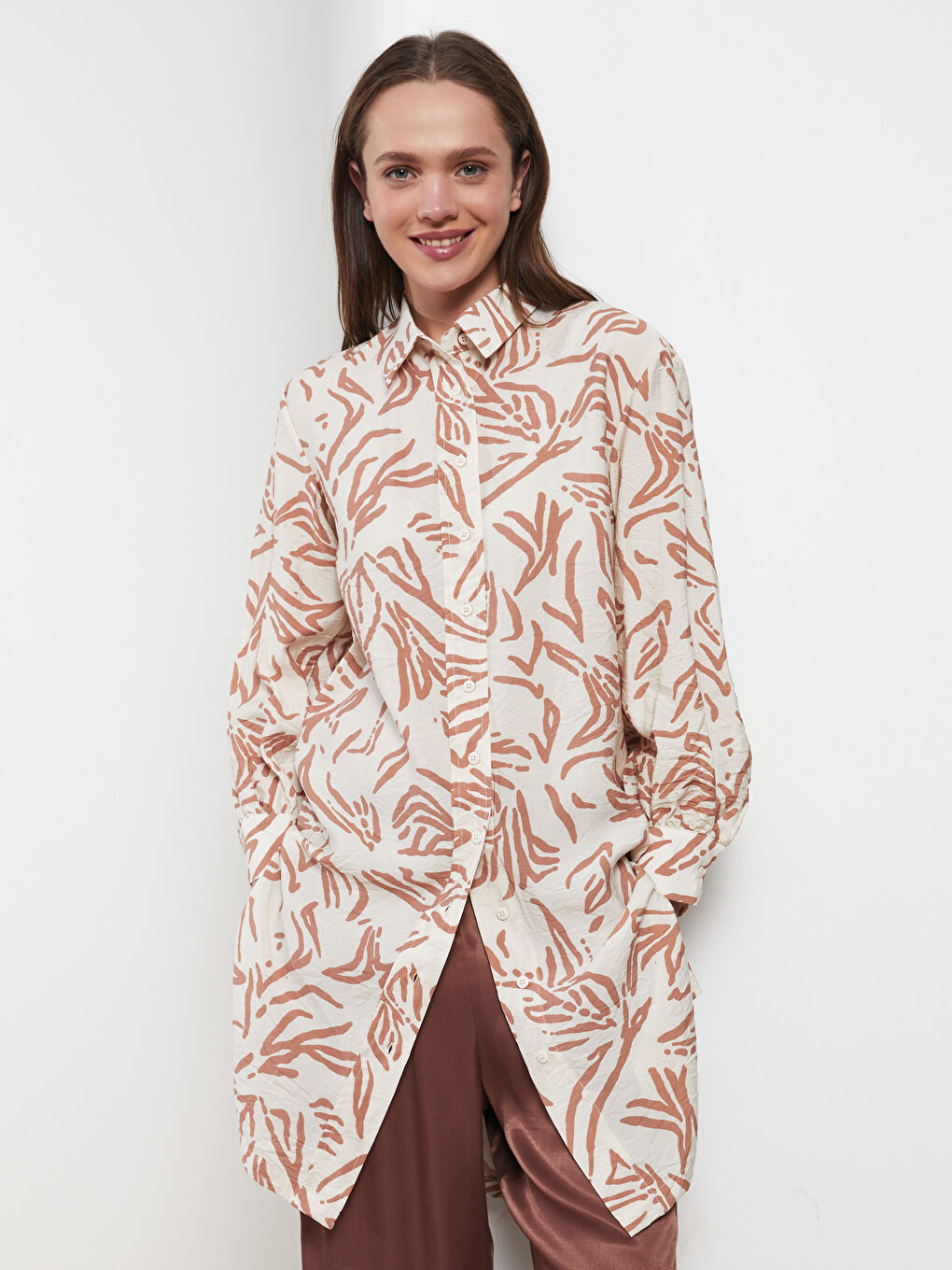 Patterned Women's Shirt Tunic-1