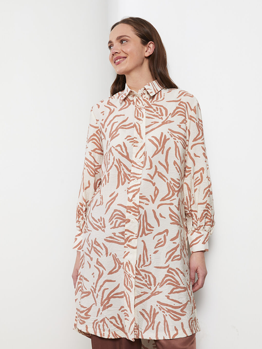 Patterned Women's Shirt Tunic-2