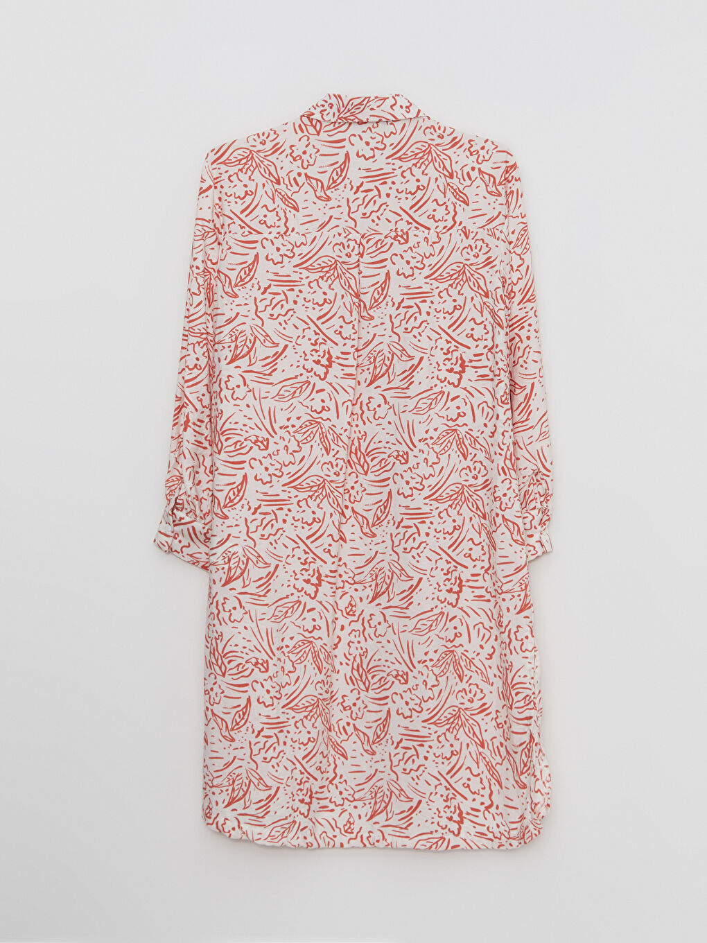 Kahverengi Desenli Kadın Gömlek Tunik-6