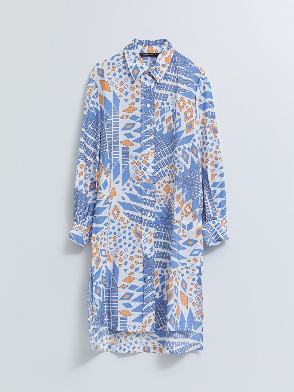 Turuncu Desenli Kadın Gömlek Tunik-5