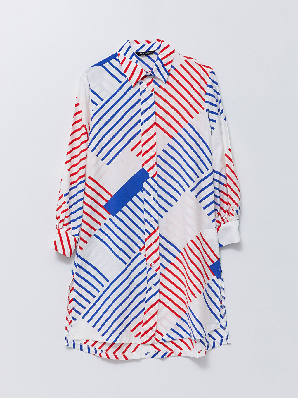 Beyaz Desenli Kadın Gömlek Tunik-5