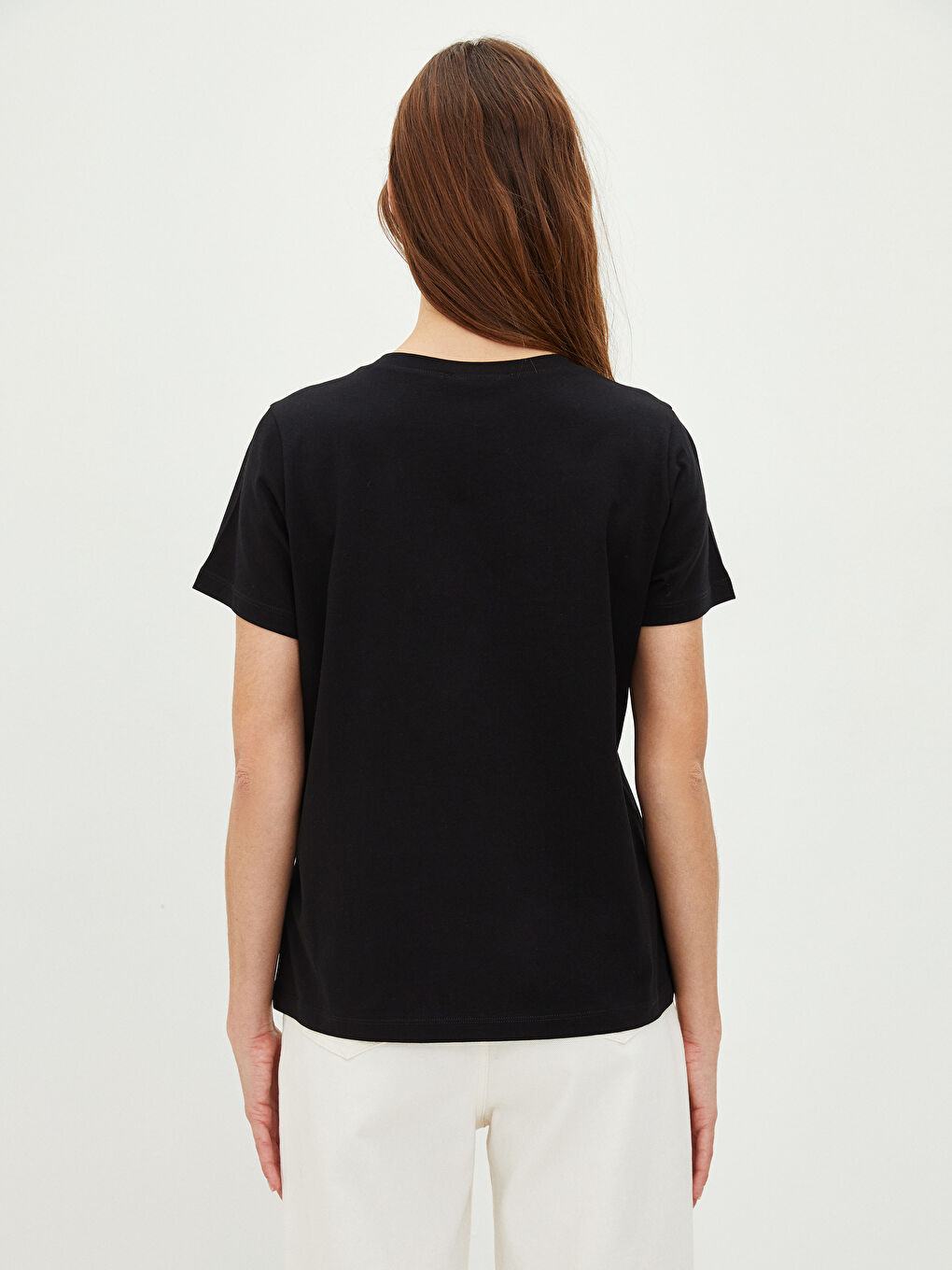 LCWAIKIKI Classic Crew Neck Printed Short Sleeve Cotton Women's T-shirt -S2GA67Z8-CVL