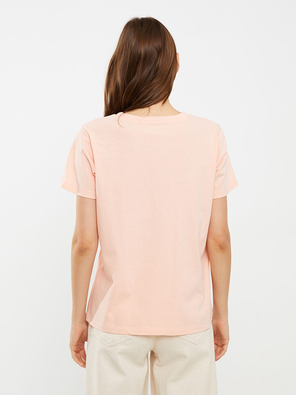 LCWAIKIKI Classic Κοντομάνικο Βαμβακερό T-shirt Γυναικείο με Στρογγυλή Λαιμόκοψη και Εκτύπωση -S2GA68Z8-G8G