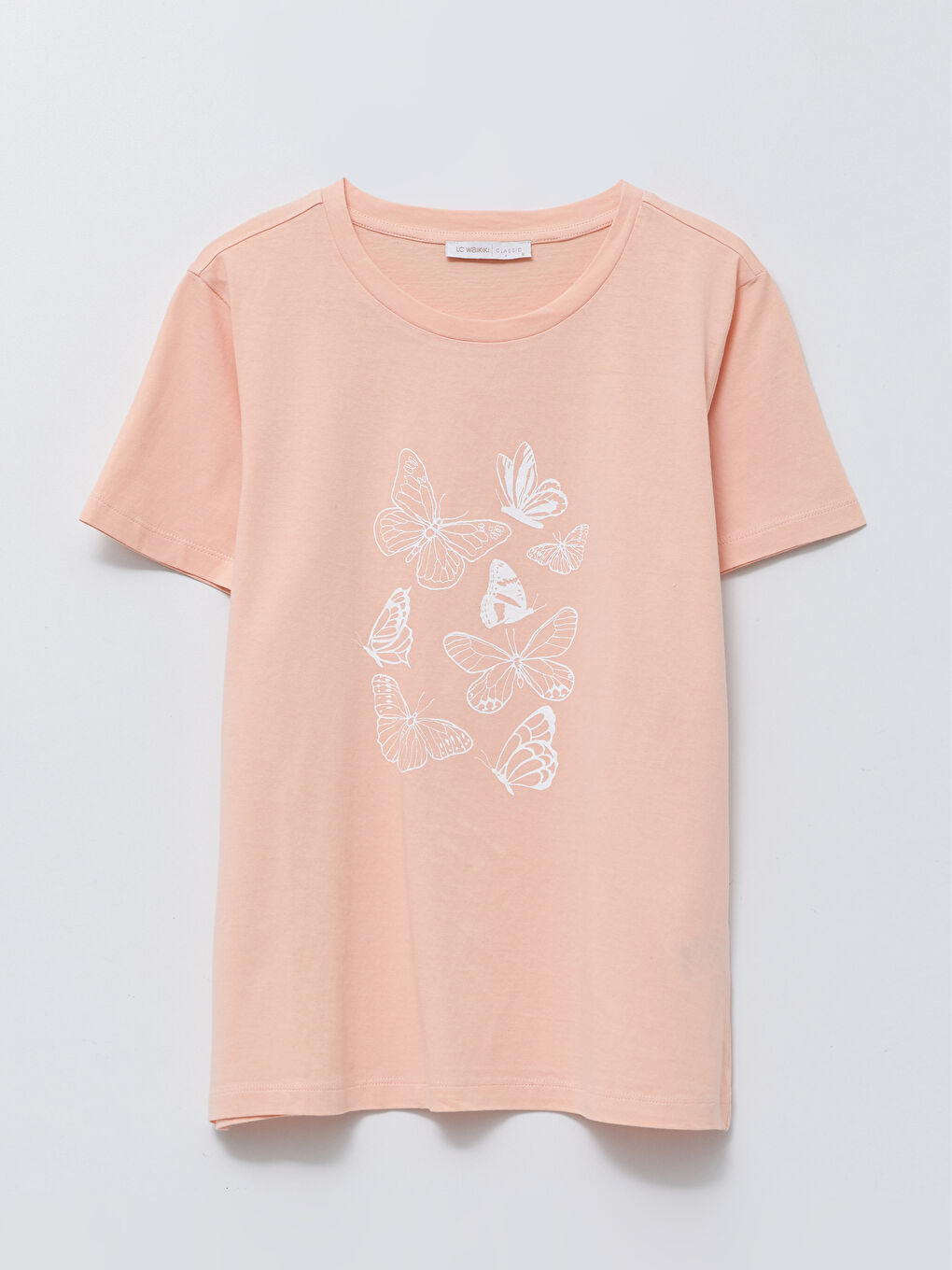 LCWAIKIKI Classic Κοντομάνικο Βαμβακερό T-shirt Γυναικείο με Στρογγυλή Λαιμόκοψη και Εκτύπωση -S2GA68Z8-G8G