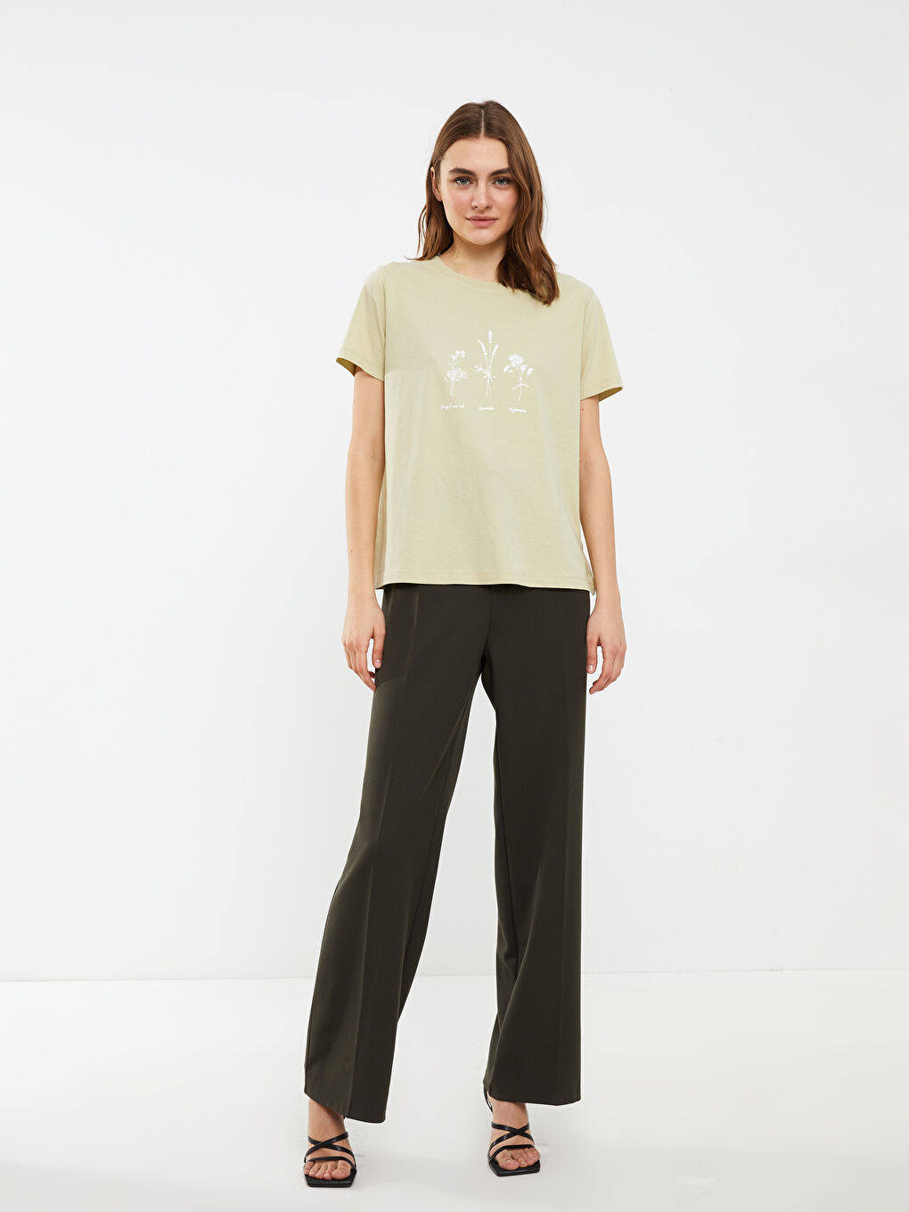 LC Waikiki Crew Neck Printed Short Sleeve Women's T-Shirt -S2GA69Z8-G7P