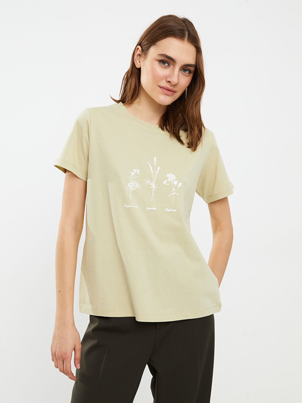 LC Waikiki Crew Neck Printed Short Sleeve Women's T-Shirt -S2GA69Z8-G7P