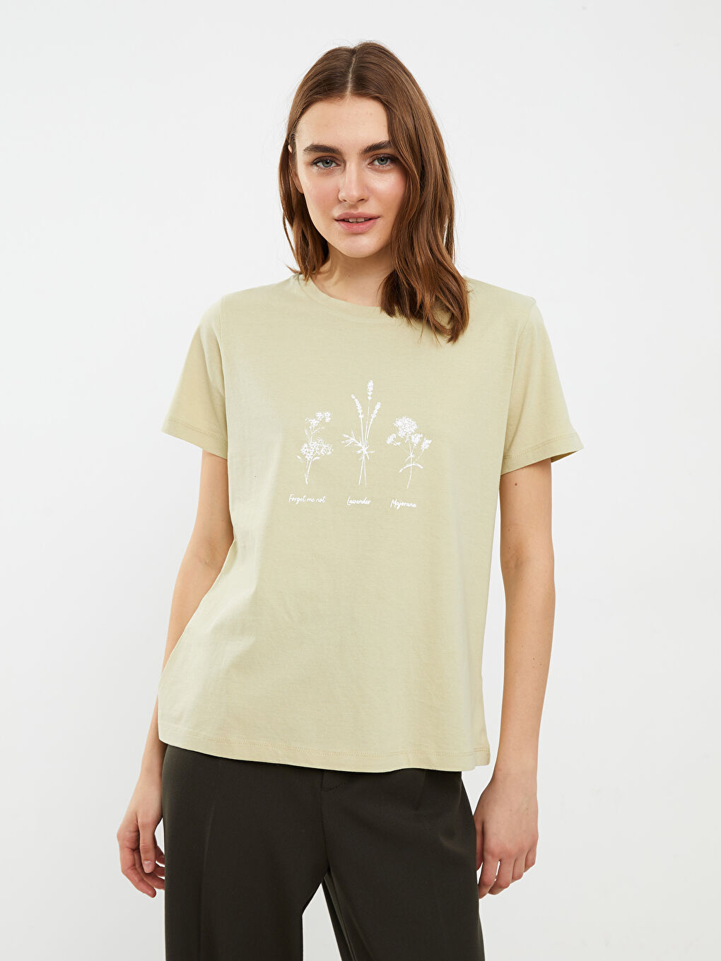 LC Waikiki Crew Neck Printed Short Sleeve Women's T-Shirt -S2GA69Z8-G7P
