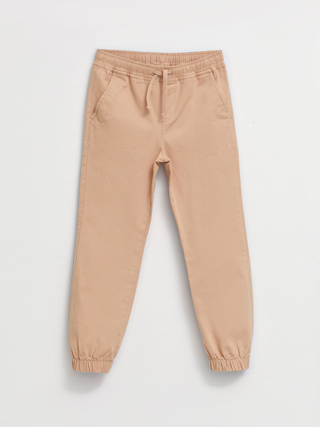 Elastic Waist Basic Gabardine Boy Jogger Trousers