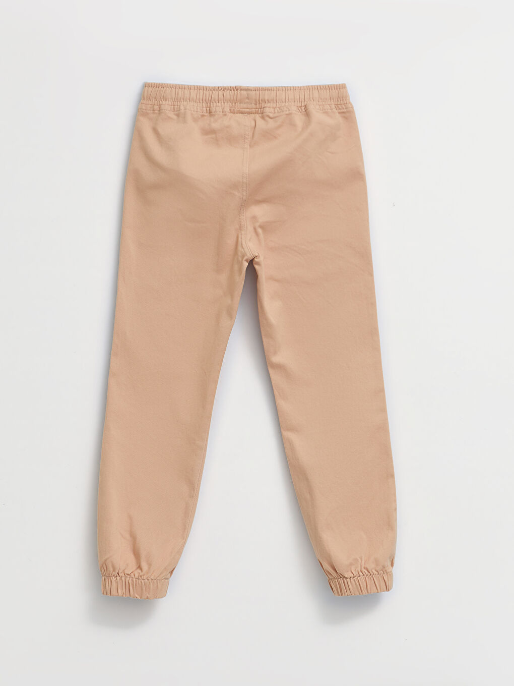 Elastic Waist Basic Gabardine Boy Jogger Trousers-1