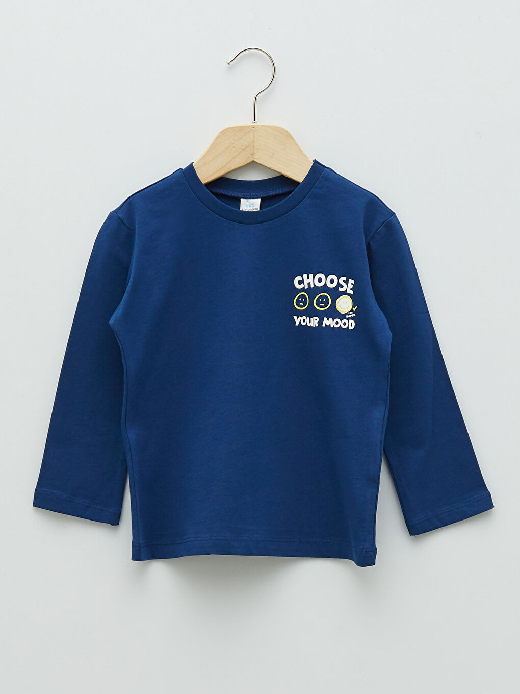 Crew Neck Long Sleeve Printed Baby Boys' T-Shirt