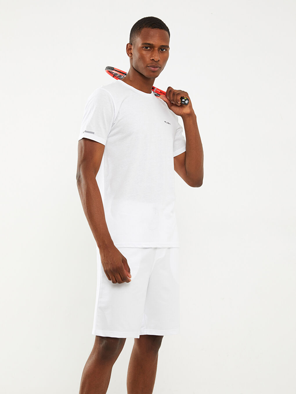 Beyaz Standart Kalıp Erkek Eşofman Takım