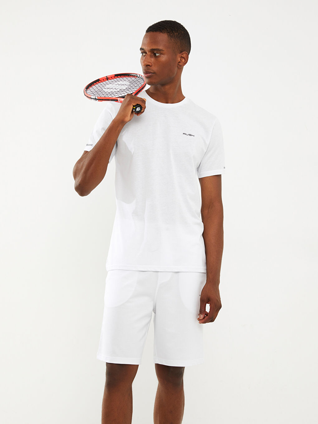 Beyaz Standart Kalıp Erkek Eşofman Takım-2