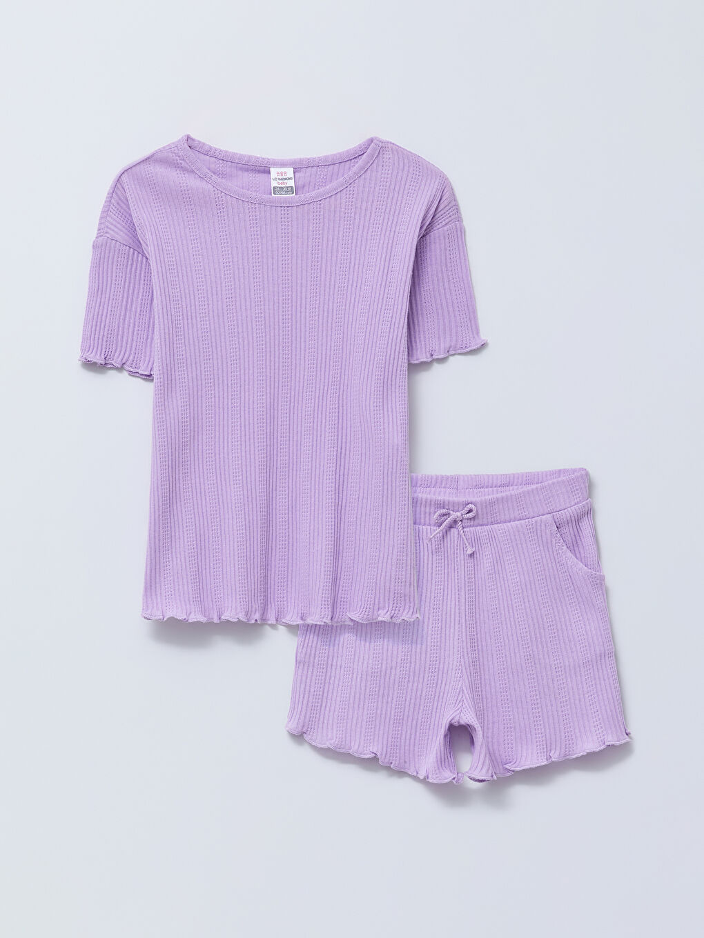 Crew Neck Short Sleeve Basic Baby Girl T-Shirt and Shorts 2-Piece Set