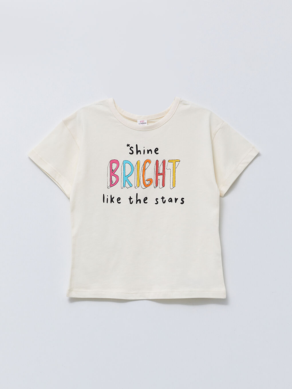 طقم تيشيرت قطن مطبوع برقبة دائرية وكم قصير وبنطال ضيق للبنات الرضع - عبوتان-1