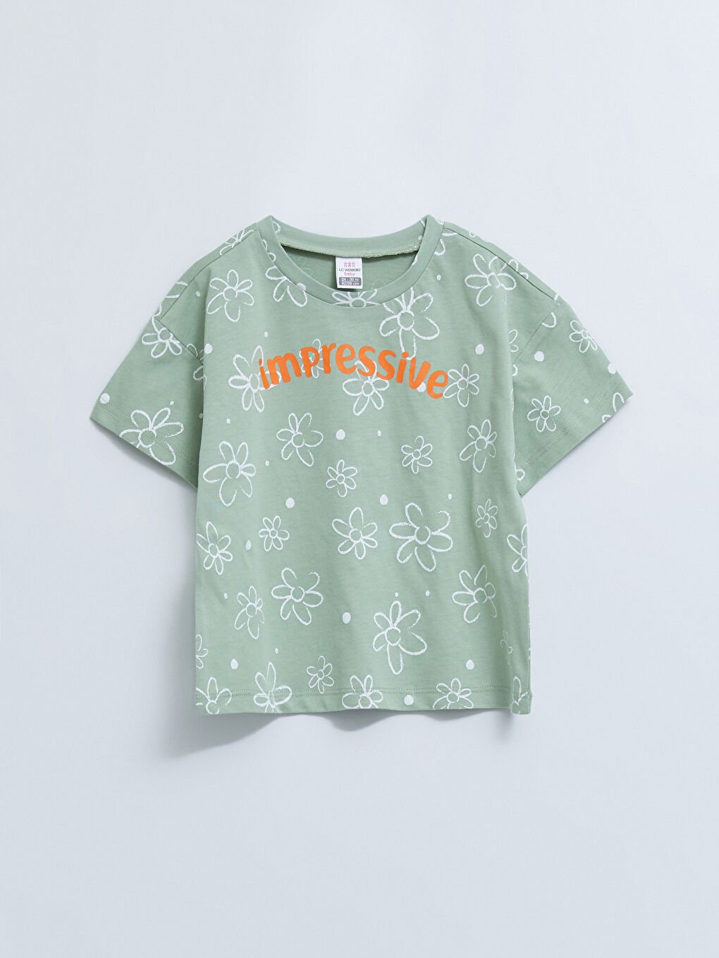 Футболка с круглым вырезом и коротким рукавом из хлопка с принтом и шорты для малышки - комплект из 2 предметов-1