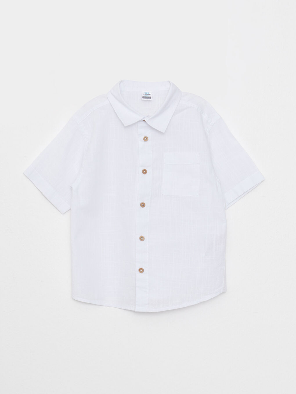 Beyaz Kısa Kollu Basic Erkek Bebek Gömlek ve Şort 2'li Takım-1