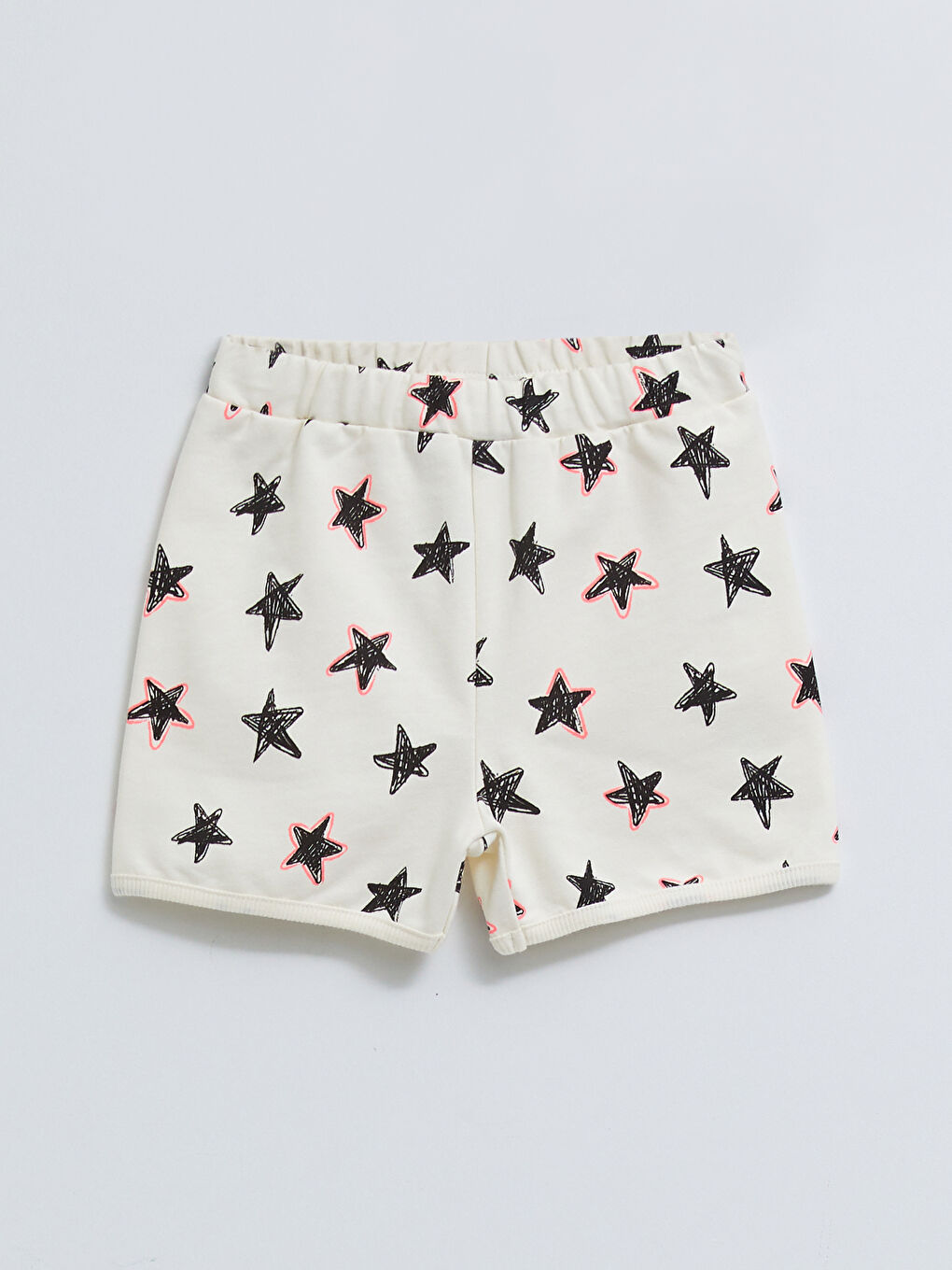 Crew Neck Short Sleeve Printed Baby Girls' T-Shirt and Shorts 2 Pack Set-2