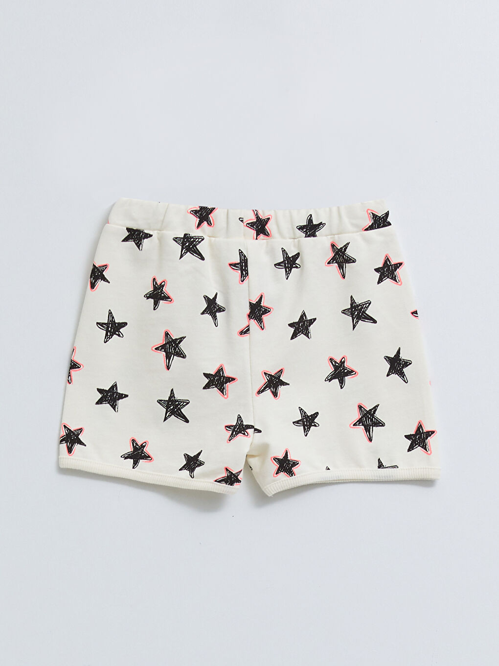 Crew Neck Short Sleeve Printed Baby Girls' T-Shirt and Shorts 2 Pack Set-4