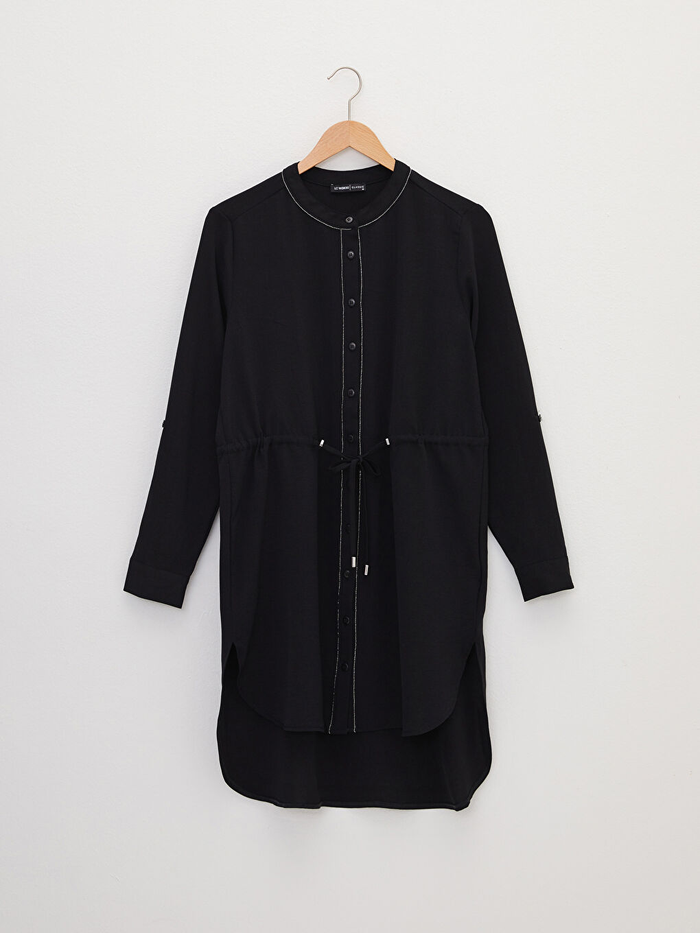 Grandad Collar Plain Long Sleeve Women's Tunic-8