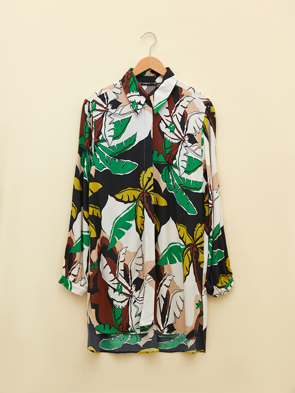 قميص تونيك نسائي كم طويل مطبوع فيسكوز-5