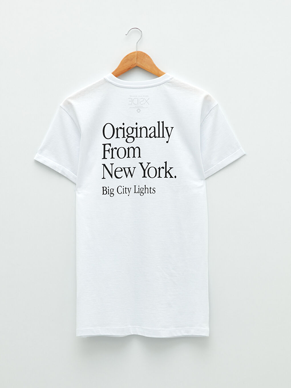 Beyaz Bisiklet Yaka Kısa Kollu Baskılı Penye Erkek Tişört-6