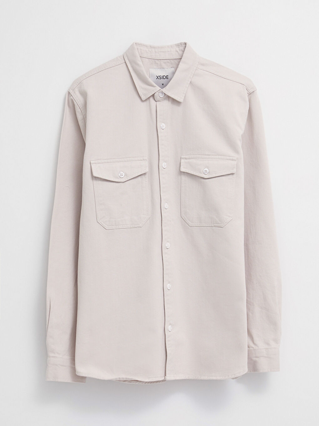 Gri Regular Fit Uzun Kollu Erkek Jean Gömlek-5