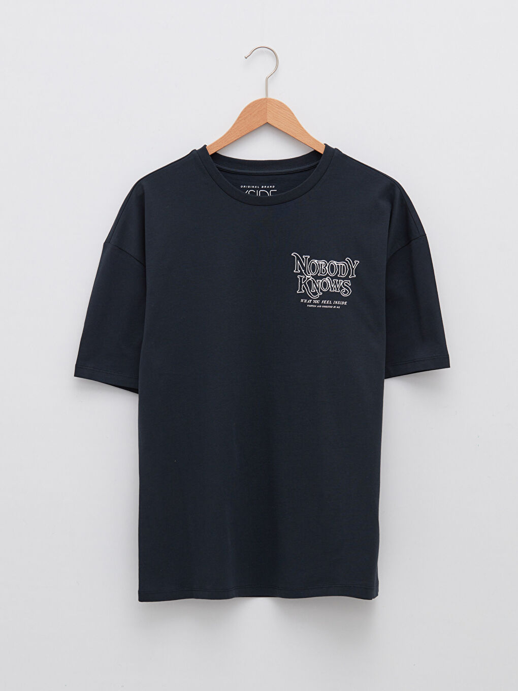 Antrasit Bisiklet Yaka Kısa Kollu Baskılı Penye Erkek Tişört-7