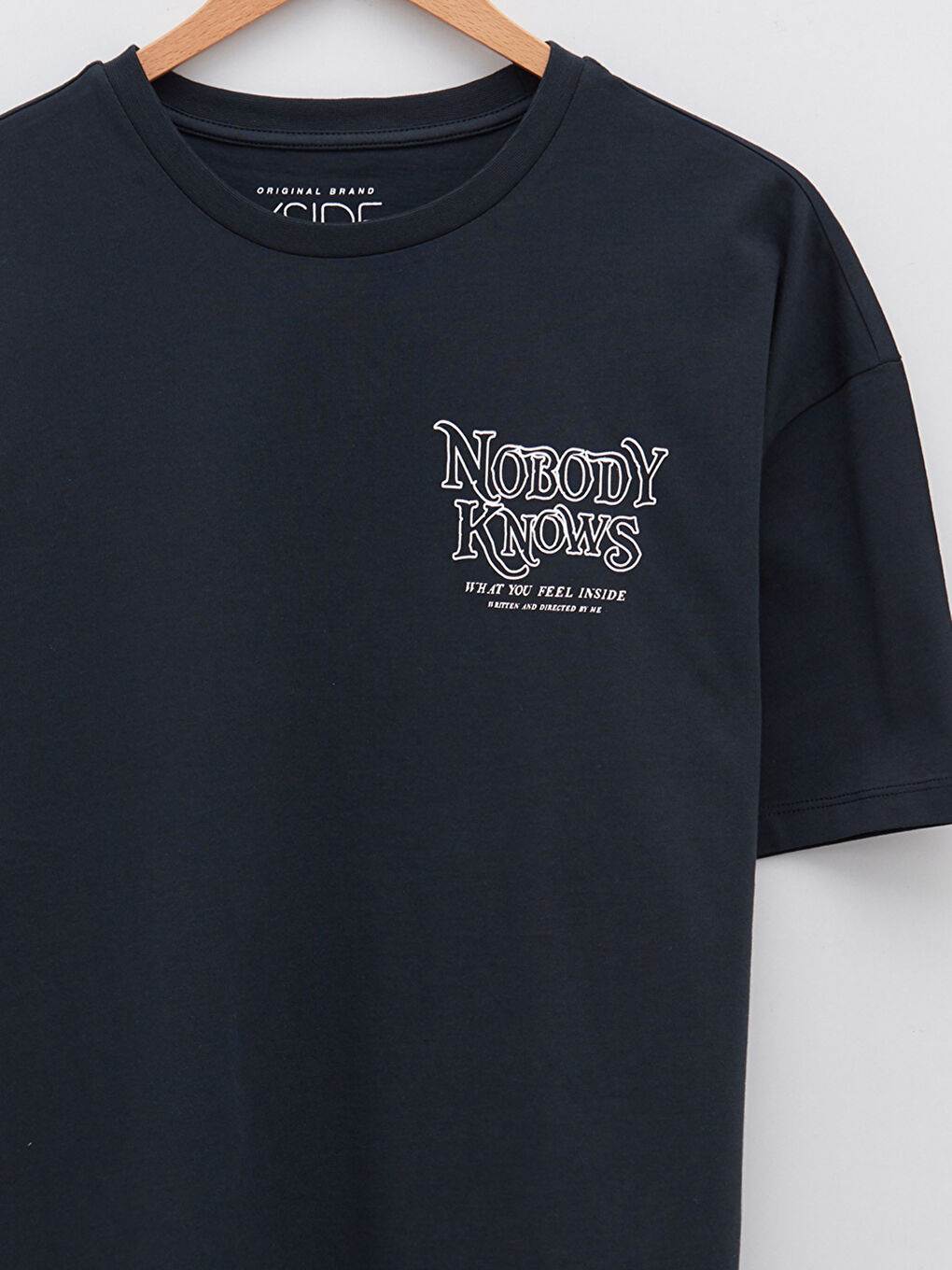 Antrasit Bisiklet Yaka Kısa Kollu Baskılı Penye Erkek Tişört-9