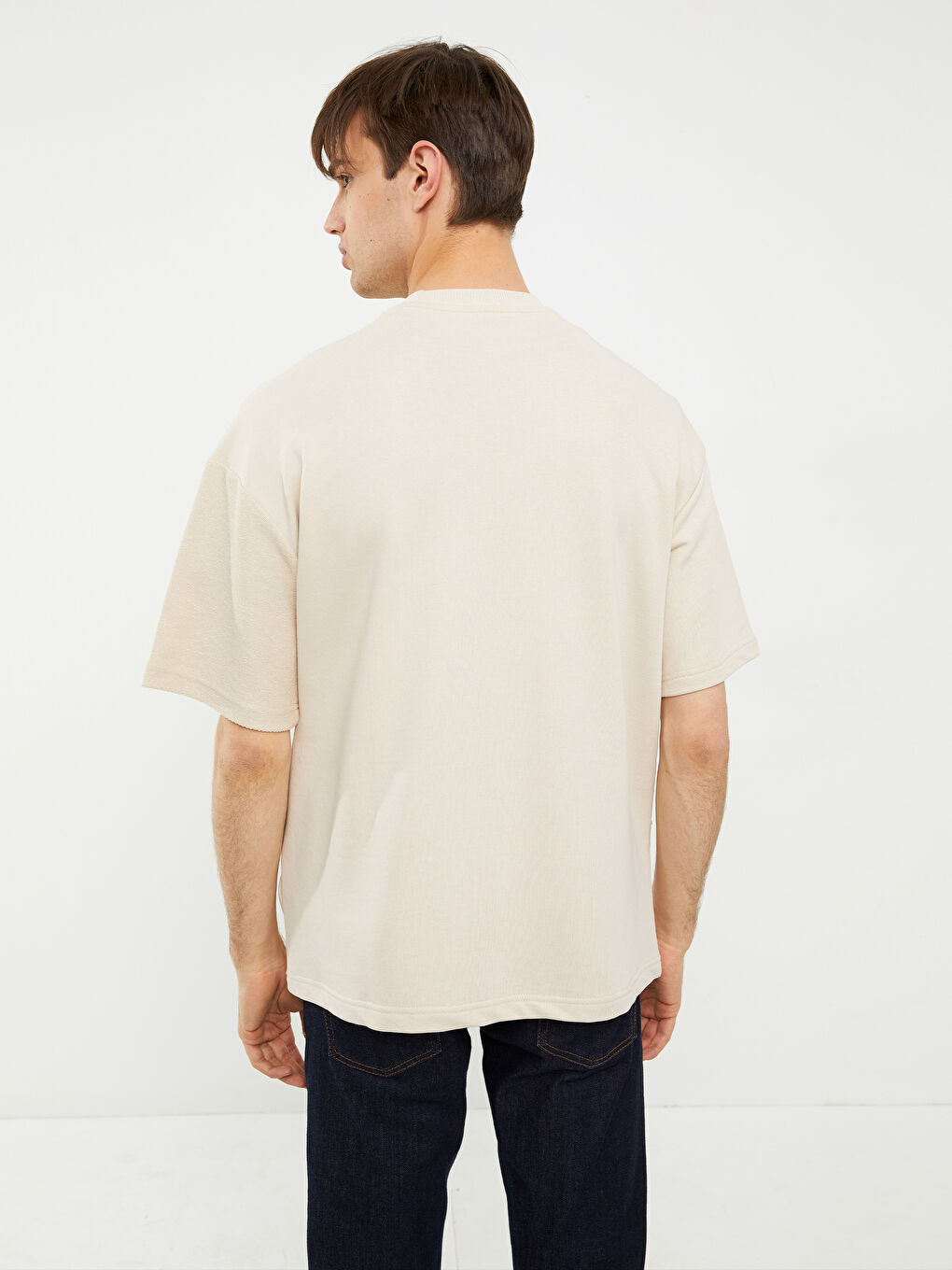 Oversize Crew Neck Short Sleeve Printed Jersey Men's T-Shirt-4
