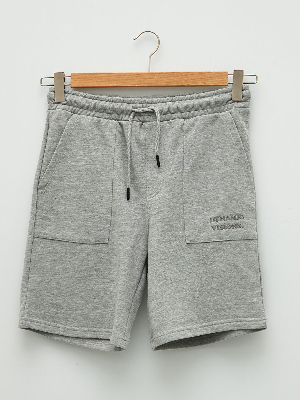 Gri Standart Kalıp Örme Erkek Şort-5