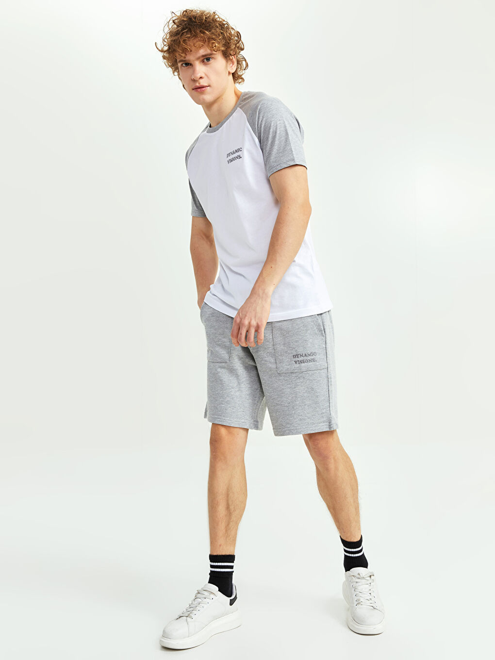 Gri Standart Kalıp Örme Erkek Şort