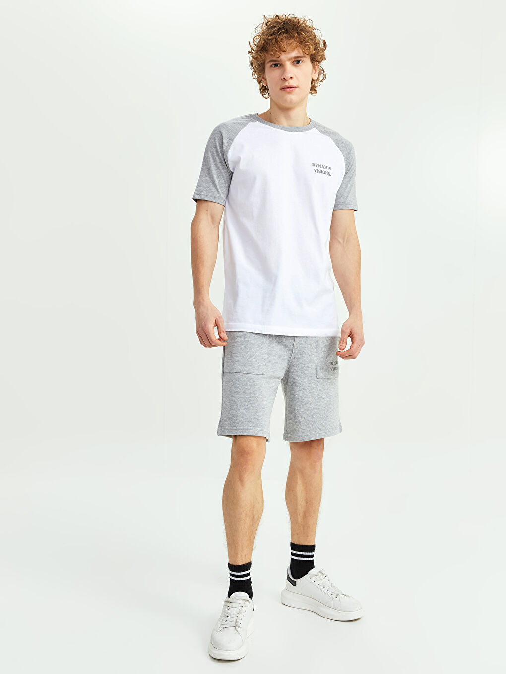 Gri Standart Kalıp Örme Erkek Şort-1