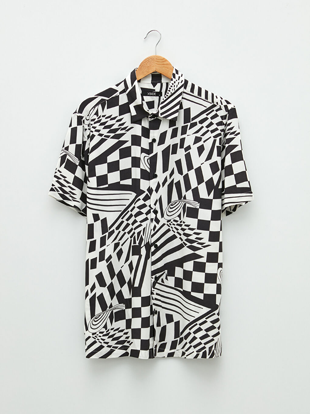 Chemise pour Hommes à Manches Courtes À Motifs en Viscose Coupe Régulière-8