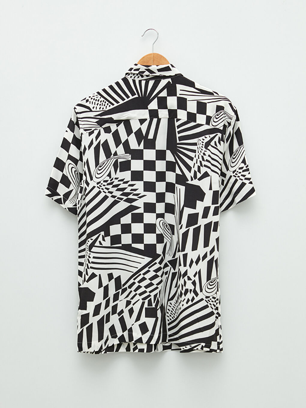 Chemise pour Hommes à Manches Courtes À Motifs en Viscose Coupe Régulière-9