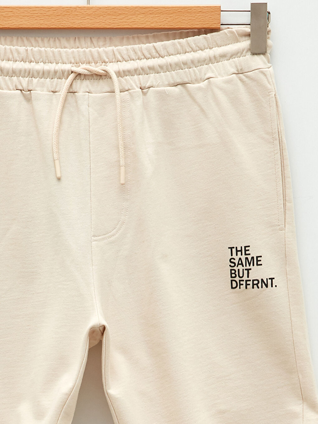 Bej Standart Kalıp Örme Erkek Şort-7