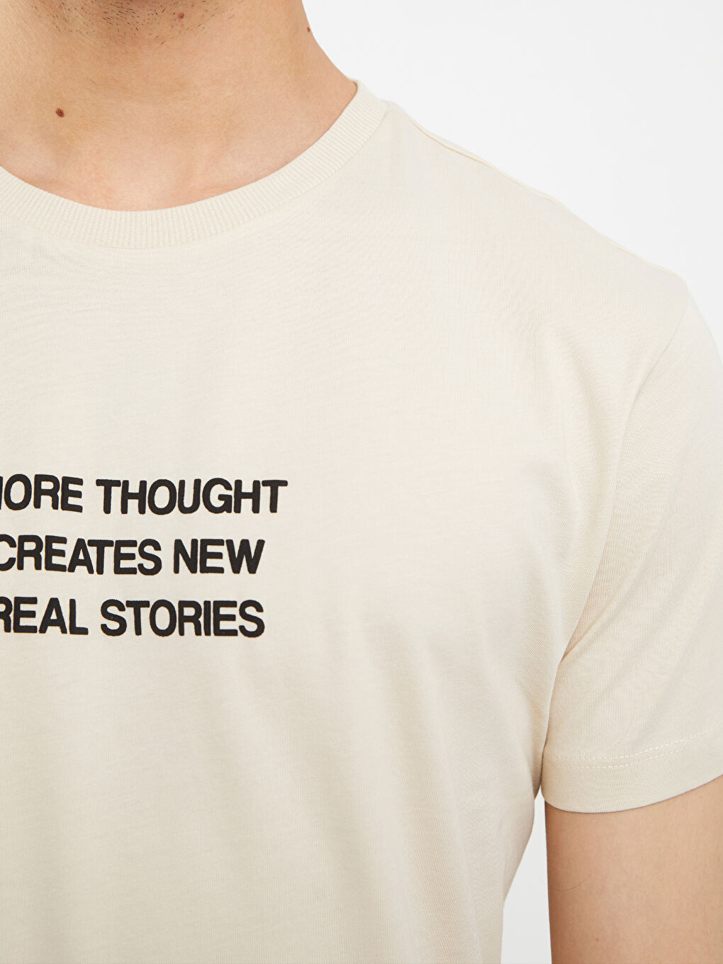 Crew Neck Short Sleeve Printed Combed Cotton Men's T-shirt-3