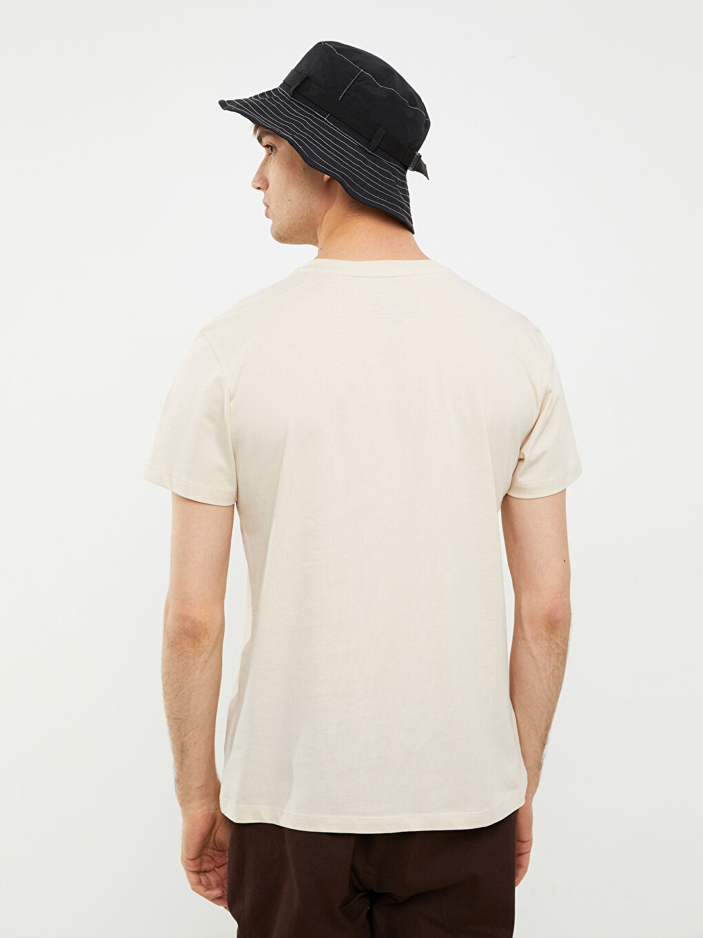 Crew Neck Short Sleeve Printed Combed Cotton Men's T-shirt-4