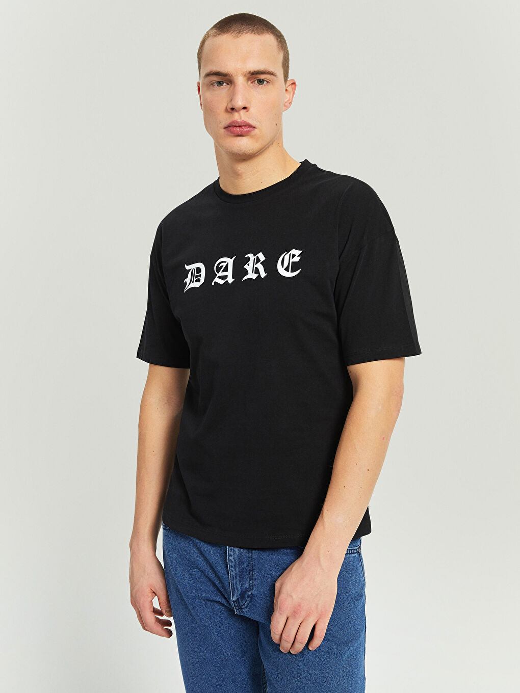 Crew Neck Short Sleeve Printed Combed Cotton Men's T-shirt-1