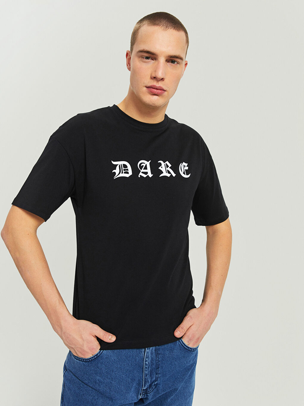 Crew Neck Short Sleeve Printed Combed Cotton Men's T-shirt-2