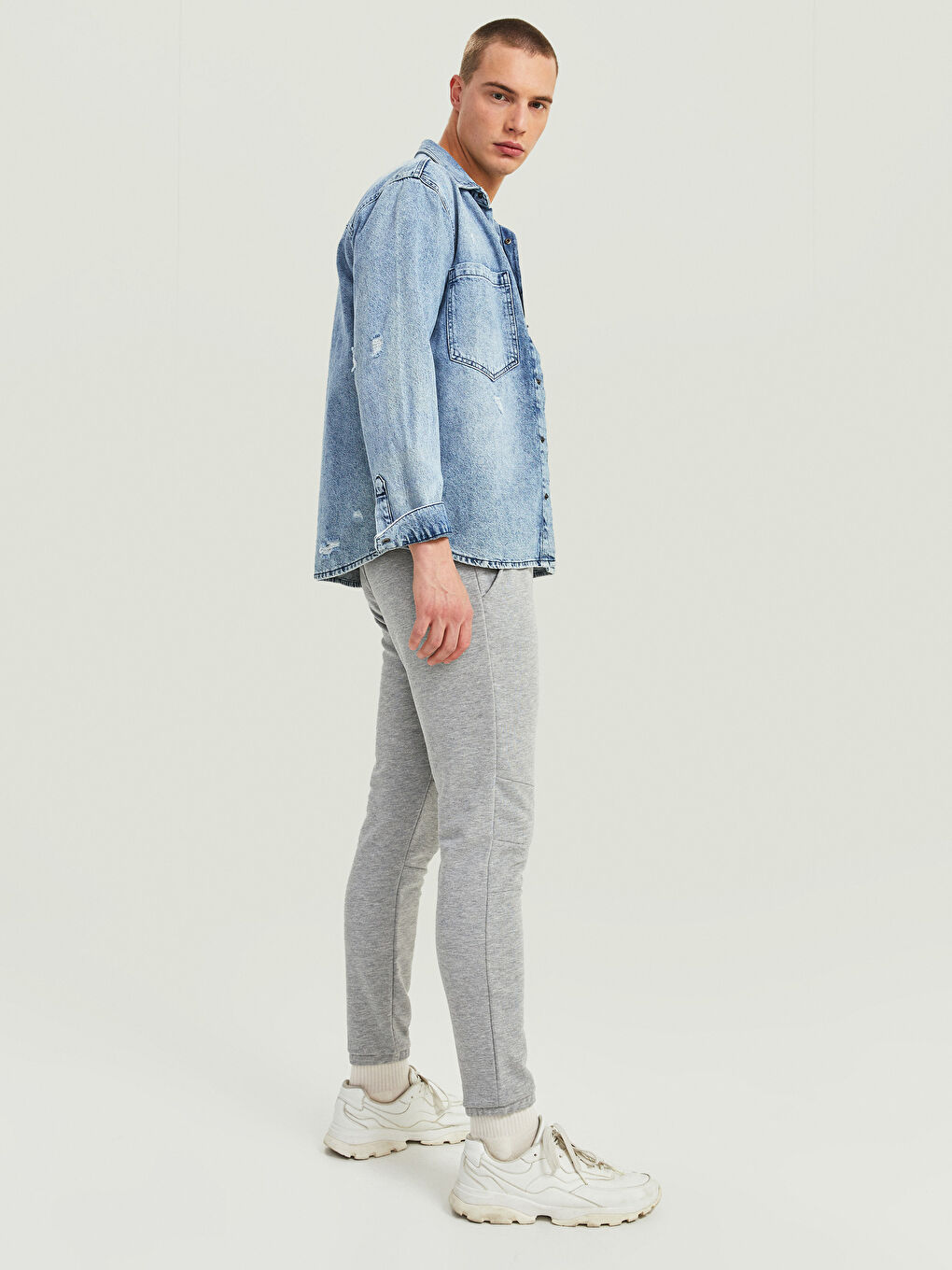 Gri Slim Fit Erkek Eşofman Altı