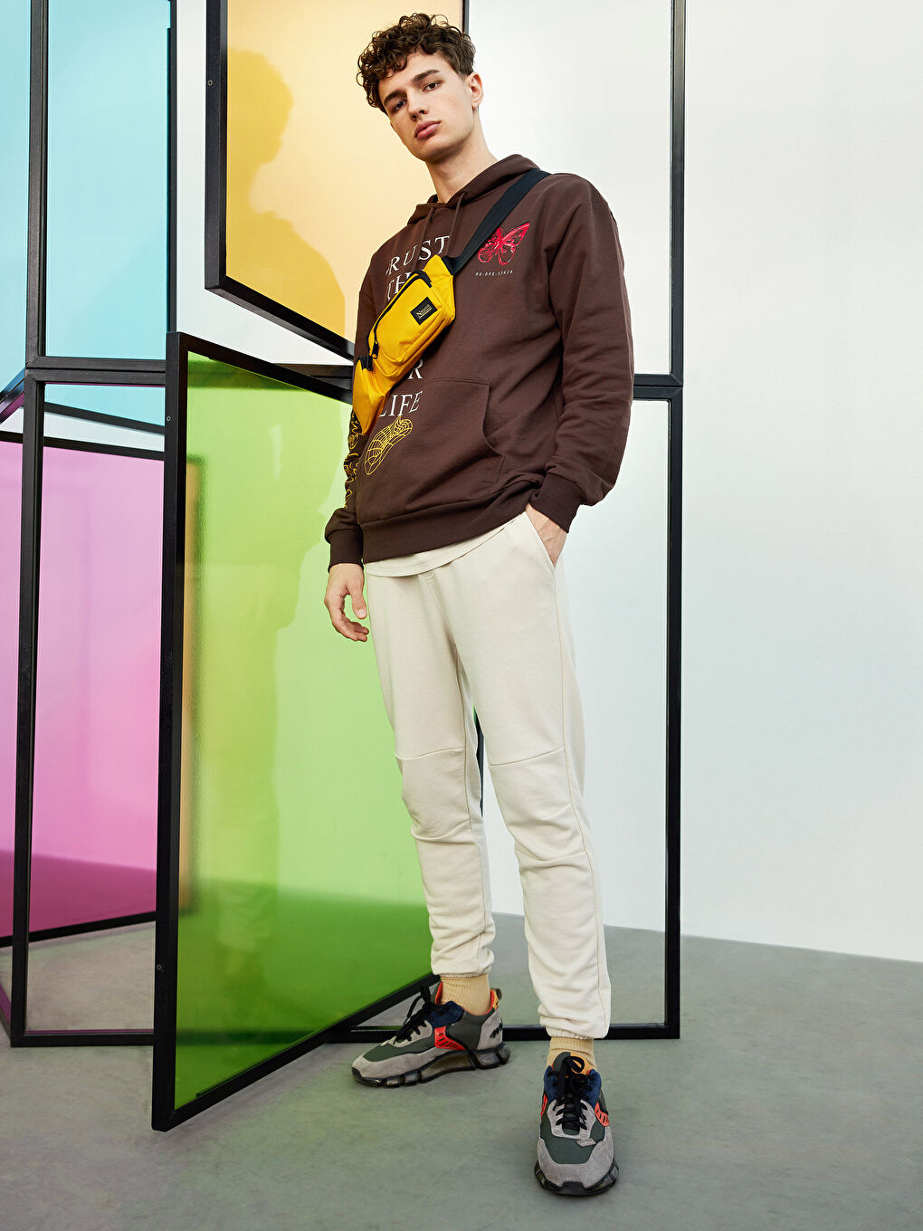 Bej Slim Fit Erkek Eşofman Altı