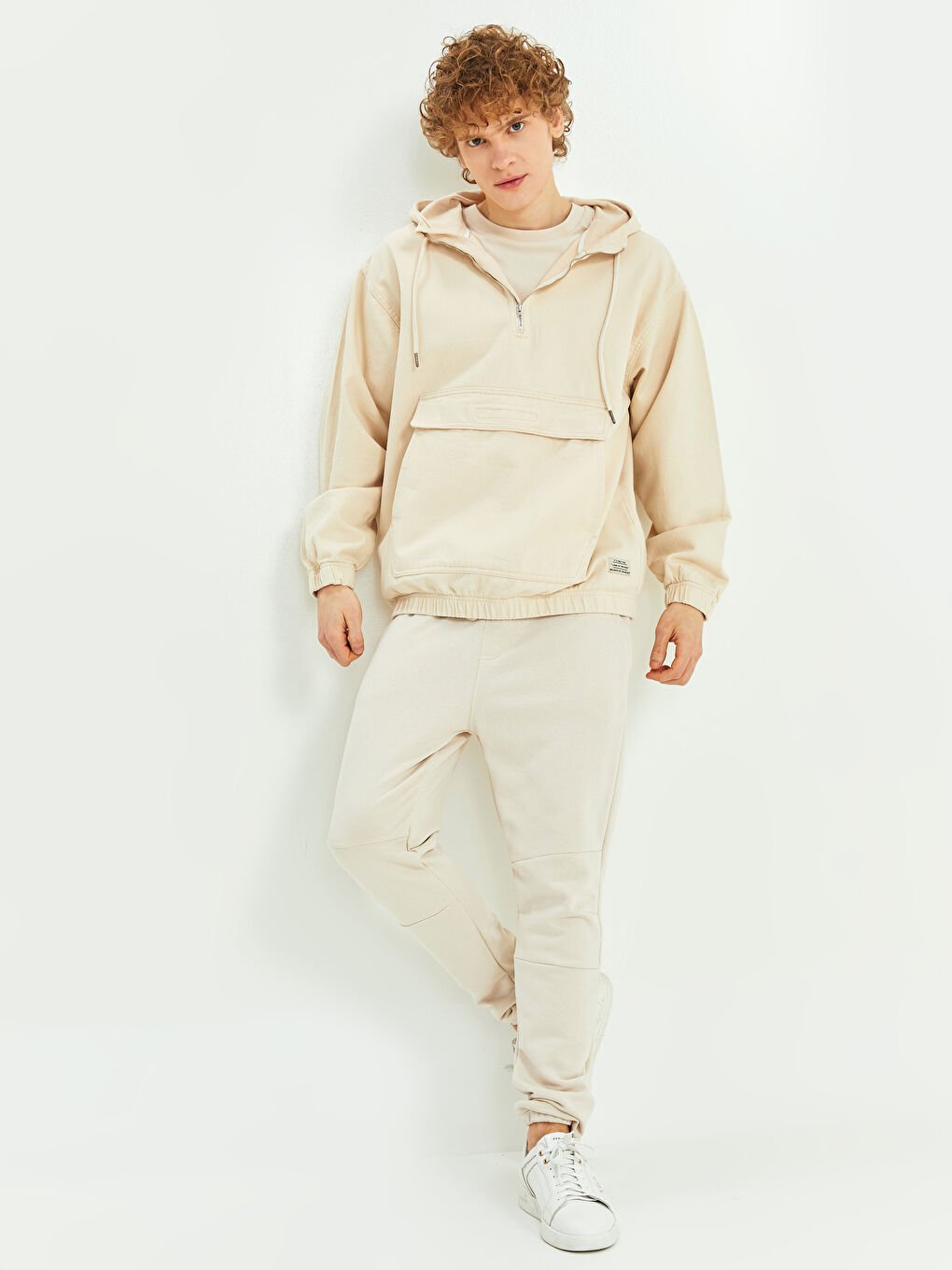 Bej Slim Fit Erkek Eşofman Altı-2