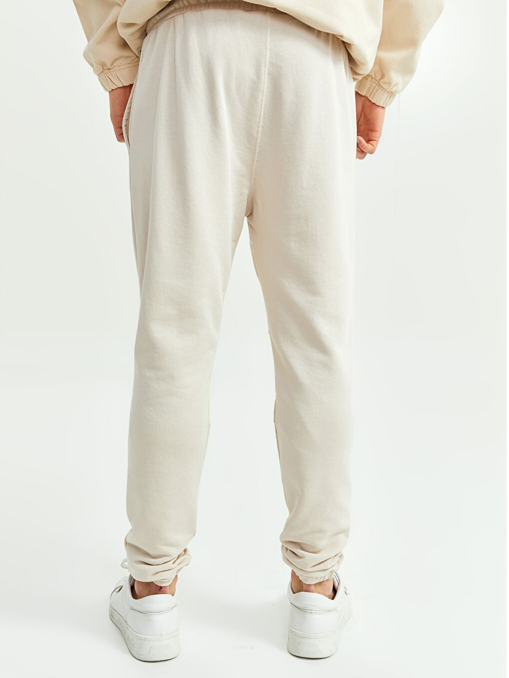 Bej Slim Fit Erkek Eşofman Altı-5