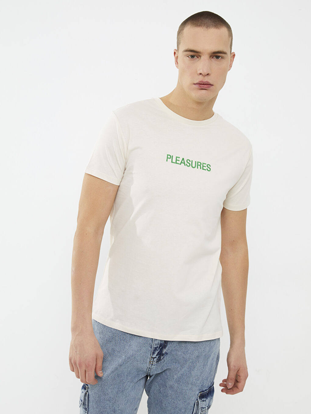 Crew Neck Short Sleeve Printed Combed Cotton Men's T-shirt